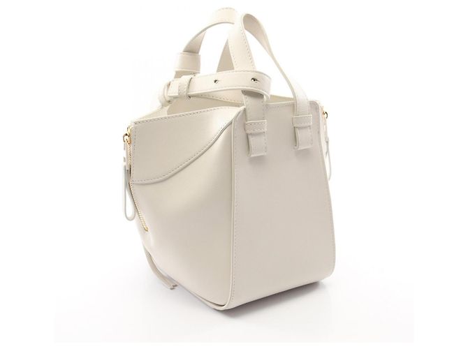 Borsa Loewe Hammock in pelle bianca Bianco - vista 2