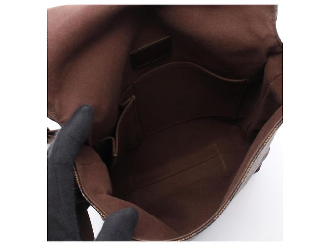Borsa a Spalla Louis Vuitton Brooklyn PM Damier Ebene Marrone - vista 3