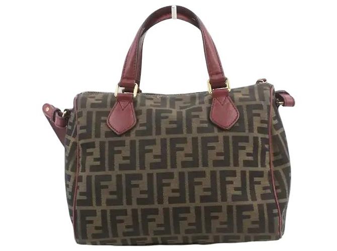 Fendi Vintage Bauletto Zucca Canvas Medium Bordò - vista 2