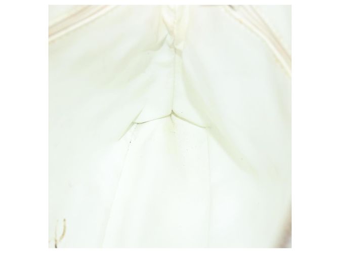 Chanel Vintage Zip Chain Matelassé Caviar Medium Bianco - vista 6