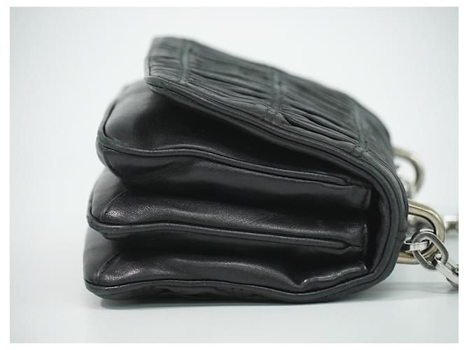 Prada Compartment Chain Flap Nappa Gaufre Small Nero - vista 3