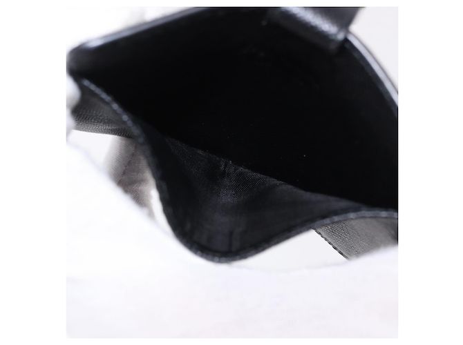Saffiano PRADA Card Case Safiano leather Black Silver 2MC122 Auth BA14392A Silvery - view 11
