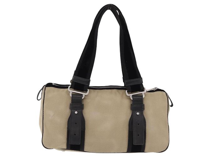 SAINT LAURENT Borsa a mano Canvas Beige Silver Auth bs36099A Argento - vista 2