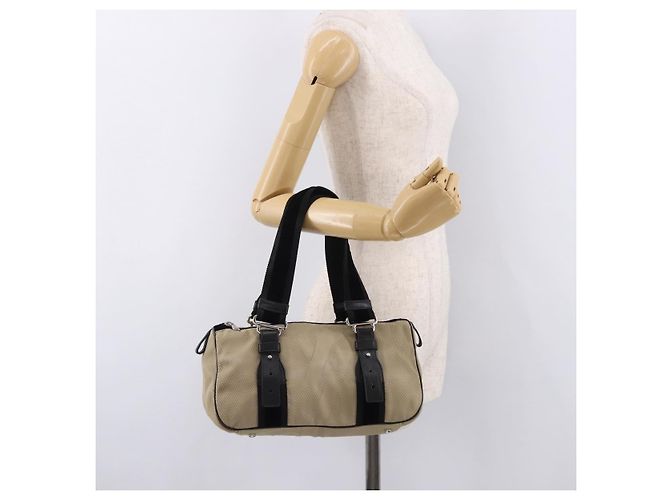 SAINT LAURENT Borsa a mano Canvas Beige Silver Auth bs36099A Argento - vista 22