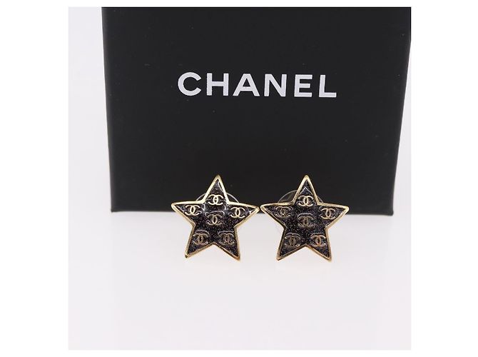 CHANEL Star Coco Mark Pierce Metal Gold Tone CC Auth SW2654SAM - vista 12