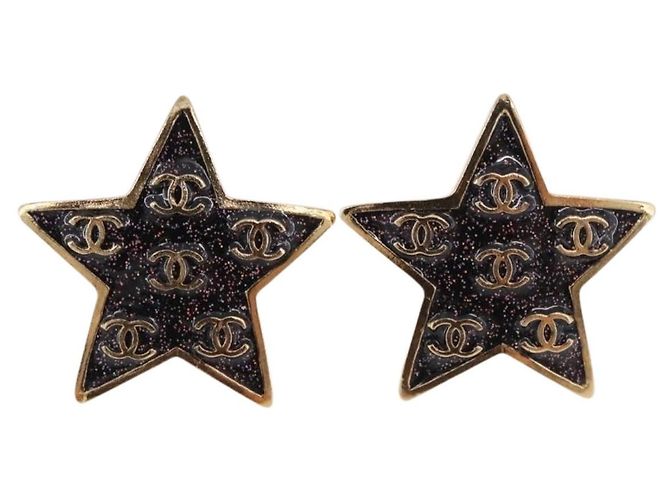 CHANEL Star Coco Mark Pierce Metal Gold Tone CC Auth SW2654SAM - vista 13