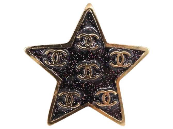 CHANEL Star Coco Mark Pierce Metal Gold Tone CC Auth SW2654SAM - vista 6