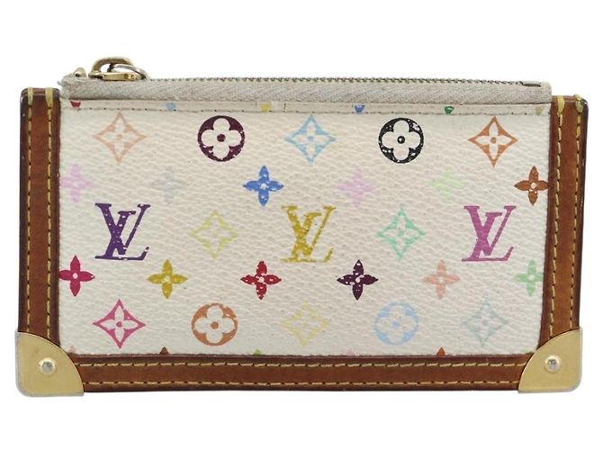 LOUIS VUITTON Monogram Multicolor Pochette Cles White M92655 LV Auth 192941 Bianco - vista 13