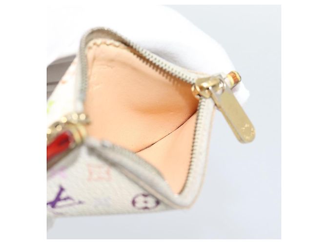 LOUIS VUITTON Monogram Multicolor Pochette Cles White M92655 LV Auth 192941 Bianco - vista 17