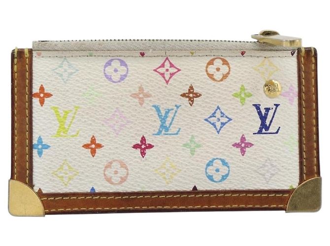 LOUIS VUITTON Monogram Multicolor Pochette Cles White M92655 LV Auth 192941 Bianco - vista 2
