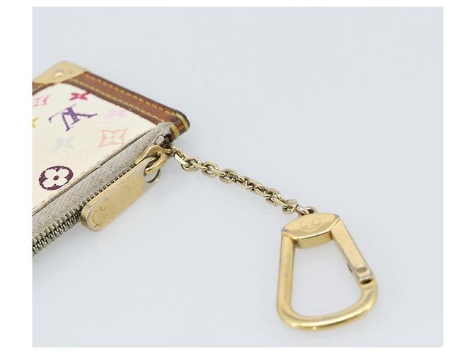 LOUIS VUITTON Monogram Multicolor Pochette Cles White M92655 LV Auth 192941 Bianco - vista 6