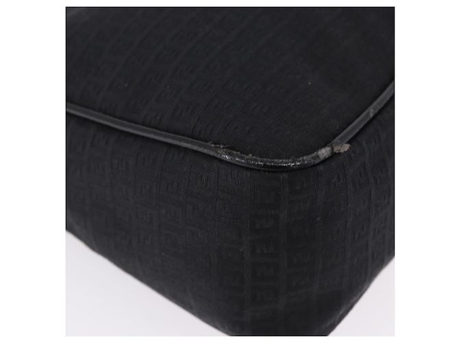 Borsa a tracolla FENDI Zucchino Canvas Nera Argento 8BR169 Auth 192840 Nero - vista 14