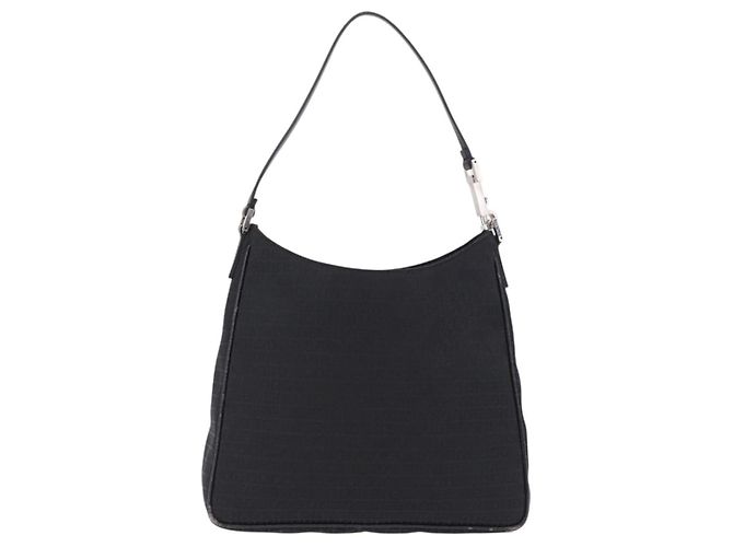 Borsa a tracolla FENDI Zucchino Canvas Nera Argento 8BR169 Auth 192840 Nero - vista 2
