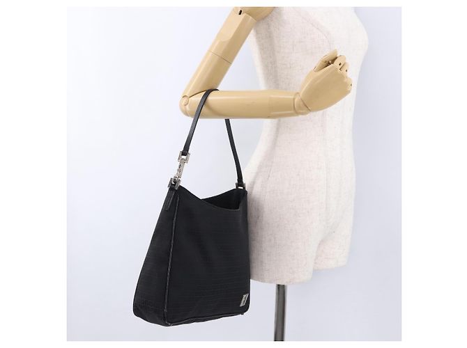 Borsa a tracolla FENDI Zucchino Canvas Nera Argento 8BR169 Auth 192840 Nero - vista 22