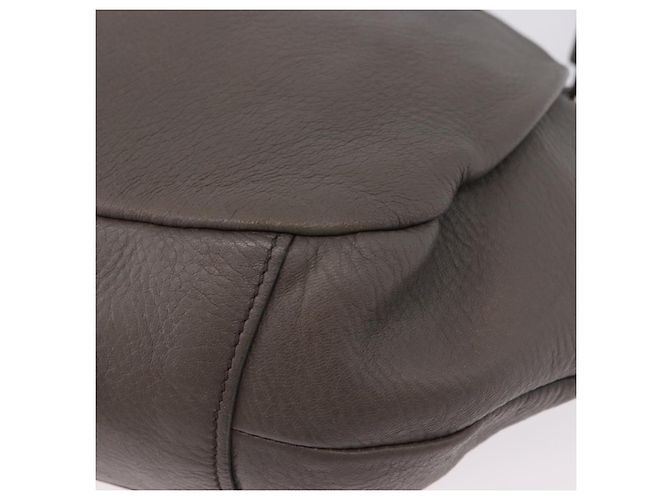 Bolso de hombro PRADA de cuero gris plata Auth 192752A Castaño - vista 17
