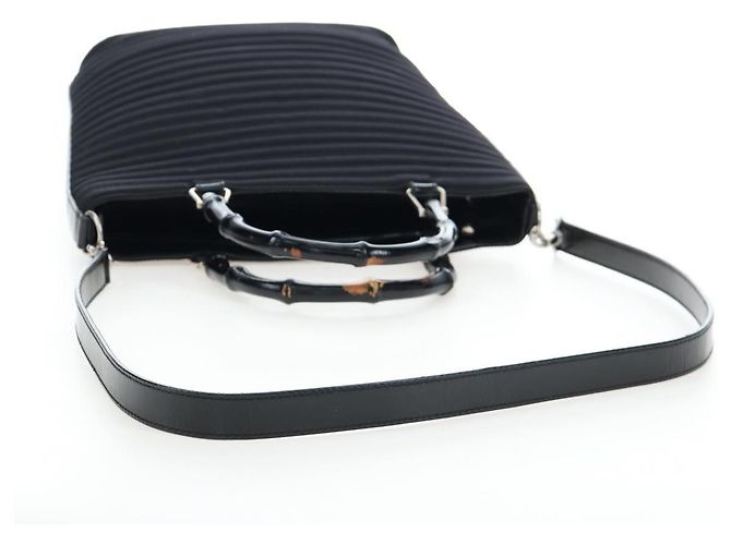 Borsa a mano GUCCI Bamboo Canvas 2way Nero Argento 002 1998 0353 Auth ep15105 - vista 9