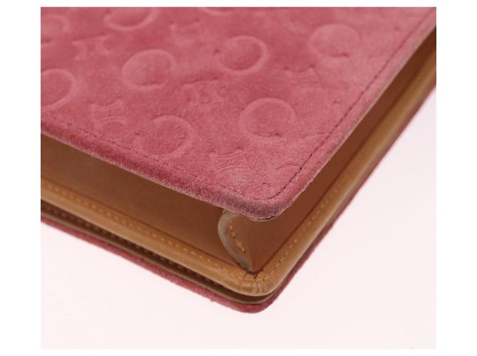 Céline Borsa a tracolla CELINE C Macadam in tela e scamosciato rosa e oro Auth 192028A D'oro - vista 15