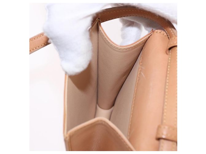 Céline Borsa a tracolla CELINE C Macadam in tela e scamosciato rosa e oro Auth 192028A D'oro - vista 20