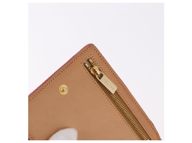 Céline Borsa a tracolla CELINE C Macadam in tela e scamosciato rosa e oro Auth 192028A D'oro - vista 21
