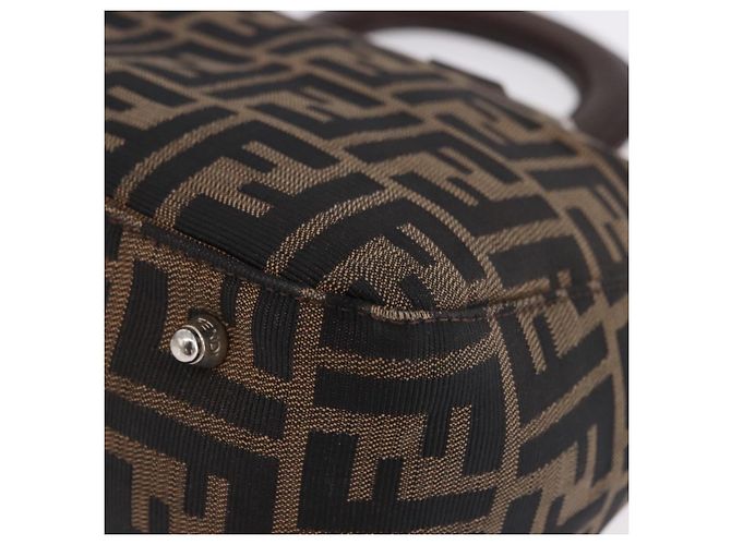 FENDI Zucca Canvas Handtasche Braun Silber Auth 192690A - Ansicht 14