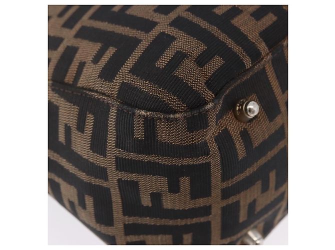 FENDI Zucca Canvas Handtasche Braun Silber Auth 192690A - Ansicht 15
