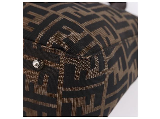 FENDI Zucca Canvas Handtasche Braun Silber Auth 192690A - Ansicht 16