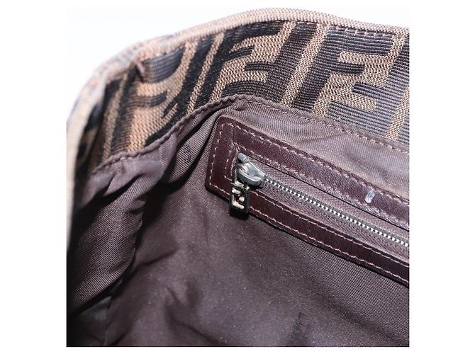 FENDI Zucca Canvas Handtasche Braun Silber Auth 192690A - Ansicht 20