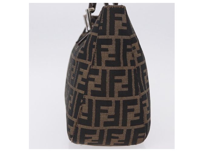 FENDI Zucca Canvas Handtasche Braun Silber Auth 192690A - Ansicht 3