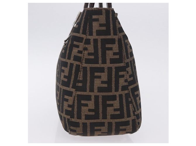 FENDI Zucca Canvas Handtasche Braun Silber Auth 192690A - Ansicht 4