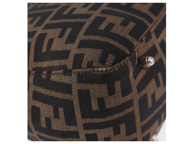 FENDI Zucca Canvas Handtasche Braun Silber Auth 192690A - Ansicht 9