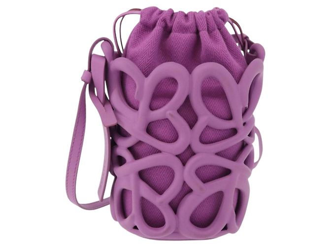 Borsa a tracolla LOEWE Inflatable Pocket Bag in tela viola Auth 191480M Porpora - vista 13
