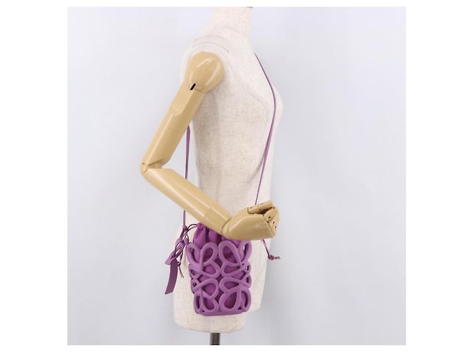 Borsa a tracolla LOEWE Inflatable Pocket Bag in tela viola Auth 191480M Porpora - vista 22