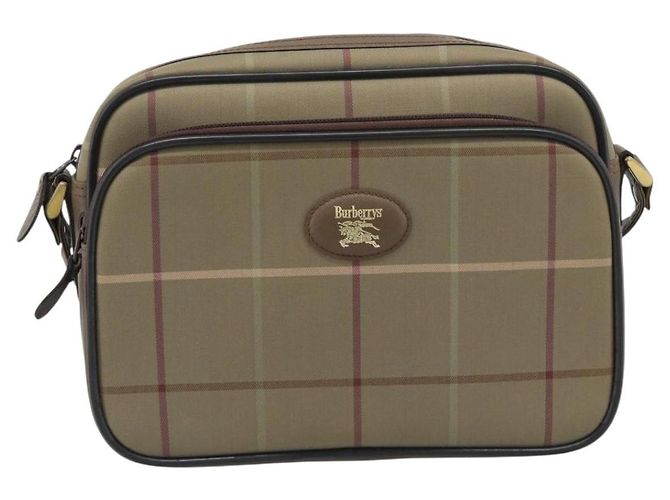 Borsa a Spalla Burberrys Nova Check in Tela Beige con Tonalità Oro Auth ep15344 - vista 13