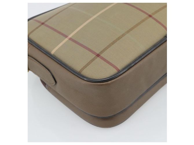 Borsa a Spalla Burberrys Nova Check in Tela Beige con Tonalità Oro Auth ep15344 - vista 16