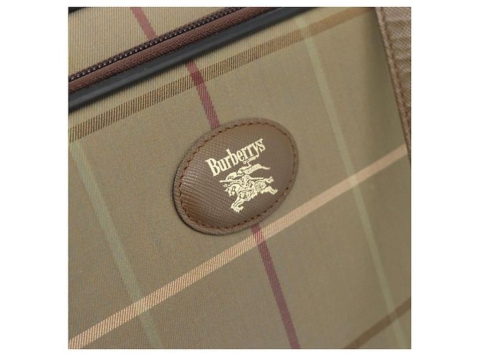 Borsa a Spalla Burberrys Nova Check in Tela Beige con Tonalità Oro Auth ep15344 - vista 17