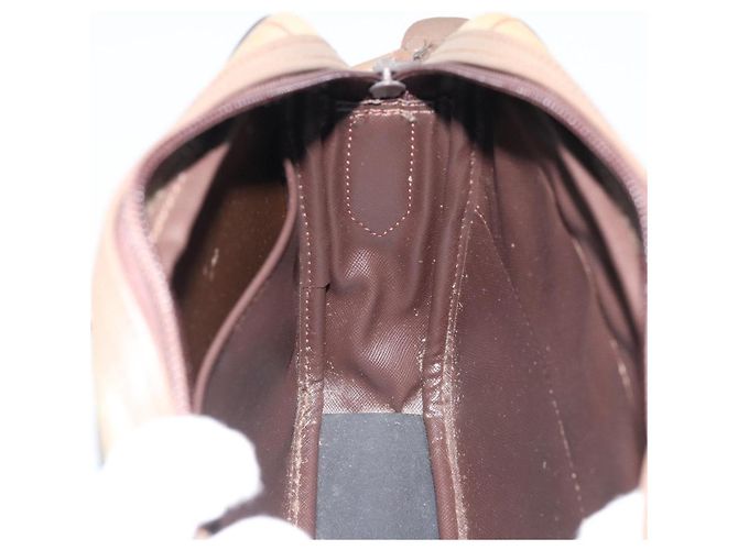 Borsa a Spalla Burberrys Nova Check in Tela Beige con Tonalità Oro Auth ep15344 - vista 18
