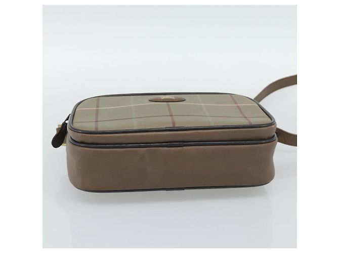 Borsa a Spalla Burberrys Nova Check in Tela Beige con Tonalità Oro Auth ep15344 - vista 5