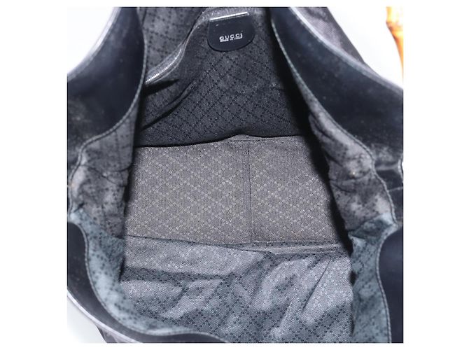 Bolsa de Mão GUCCI Bamboo Nylon 2way Preto Prata 001 1577 2615 Auth gh2147 - vista 11