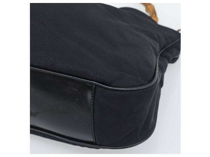 Bolsa de Mão GUCCI Bamboo Nylon 2way Preto Prata 001 1577 2615 Auth gh2147 - vista 15