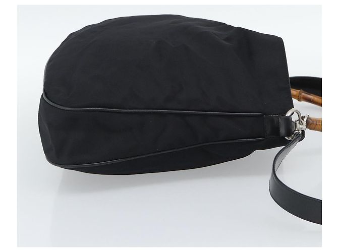 Bolsa de Mão GUCCI Bamboo Nylon 2way Preto Prata 001 1577 2615 Auth gh2147 - vista 4