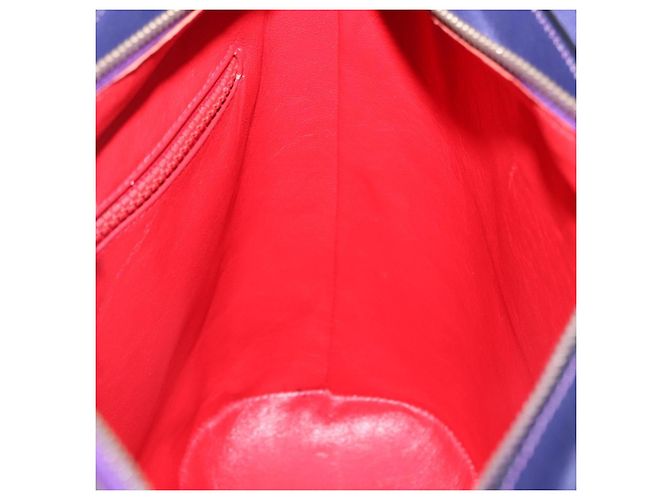Céline Borsa a Spalla CELINE Circle in Pelle Viola e Oro Auth bs36092A D'oro Porpora - vista 19