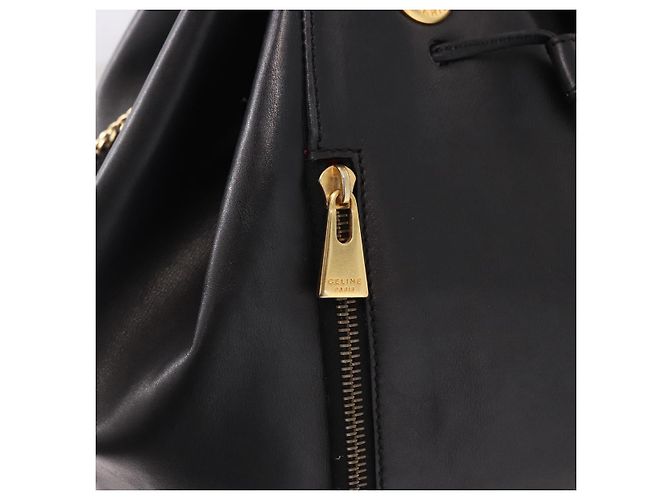Céline Borsa CELINE in pelle nera e oro Auth bs36094V Nero D'oro - vista 10