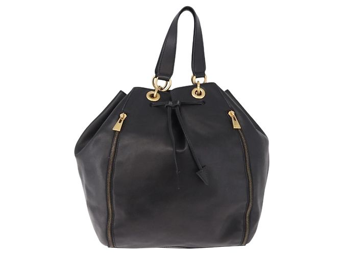 Céline Borsa CELINE in pelle nera e oro Auth bs36094V Nero D'oro - vista 13