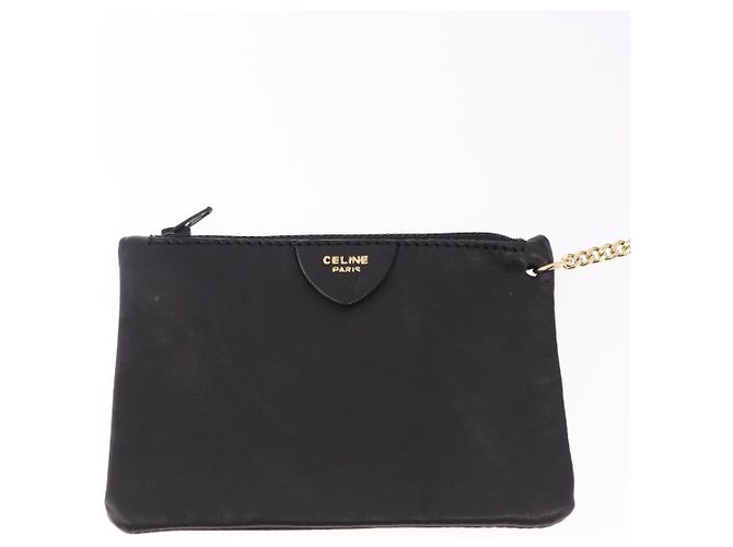 Céline Borsa CELINE in pelle nera e oro Auth bs36094V Nero D'oro - vista 20