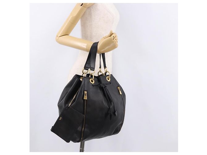 Céline Borsa CELINE in pelle nera e oro Auth bs36094V Nero D'oro - vista 23