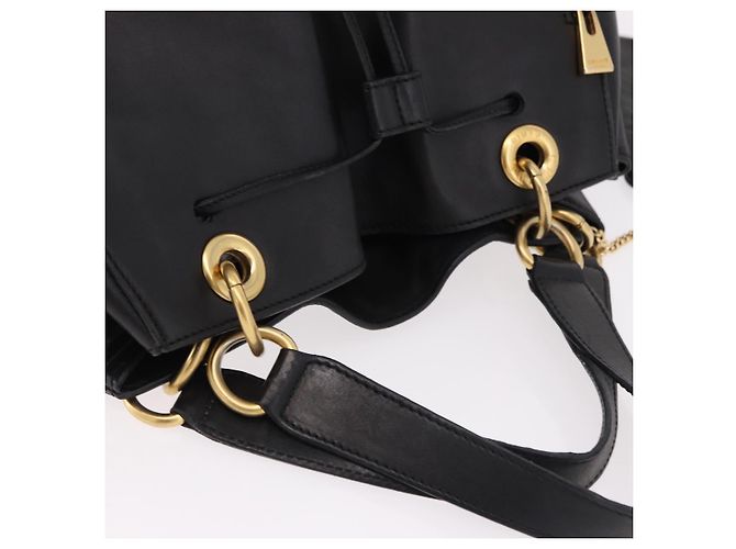 Céline Borsa CELINE in pelle nera e oro Auth bs36094V Nero D'oro - vista 6