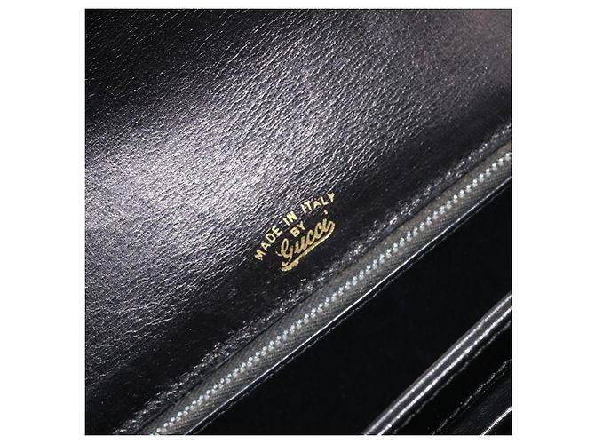 GUCCI Handtasche aus Leder Schwarz Gold 319795 Auth 192984A Golden - Ansicht 12