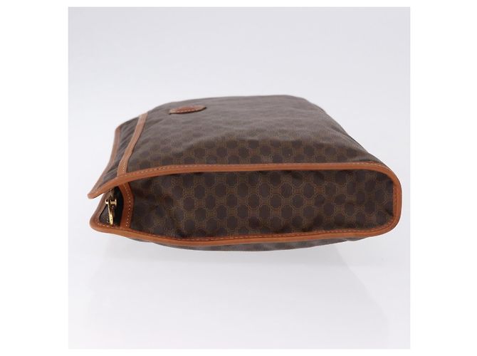 Céline Clutch CELINE Macadam in PVC e pelle marrone con finiture dorate Auth 192724A - vista 4
