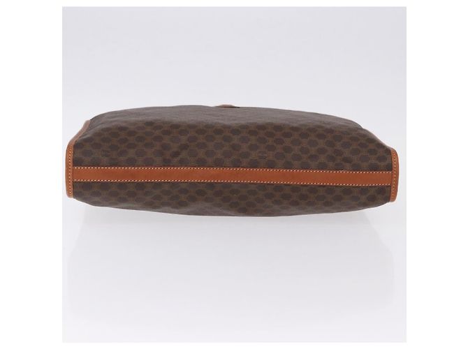 Céline Clutch CELINE Macadam in PVC e pelle marrone con finiture dorate Auth 192724A - vista 6