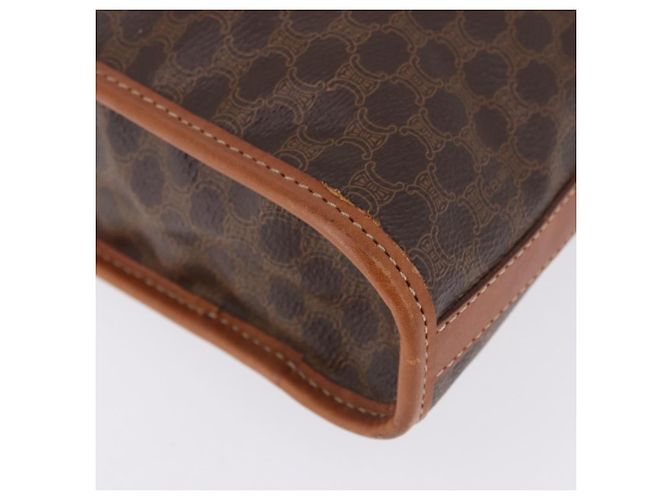 Céline Clutch CELINE Macadam in PVC e pelle marrone con finiture dorate Auth 192724A - vista 7